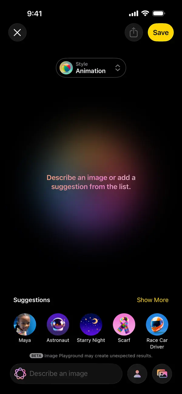 Apple Image Playground in use