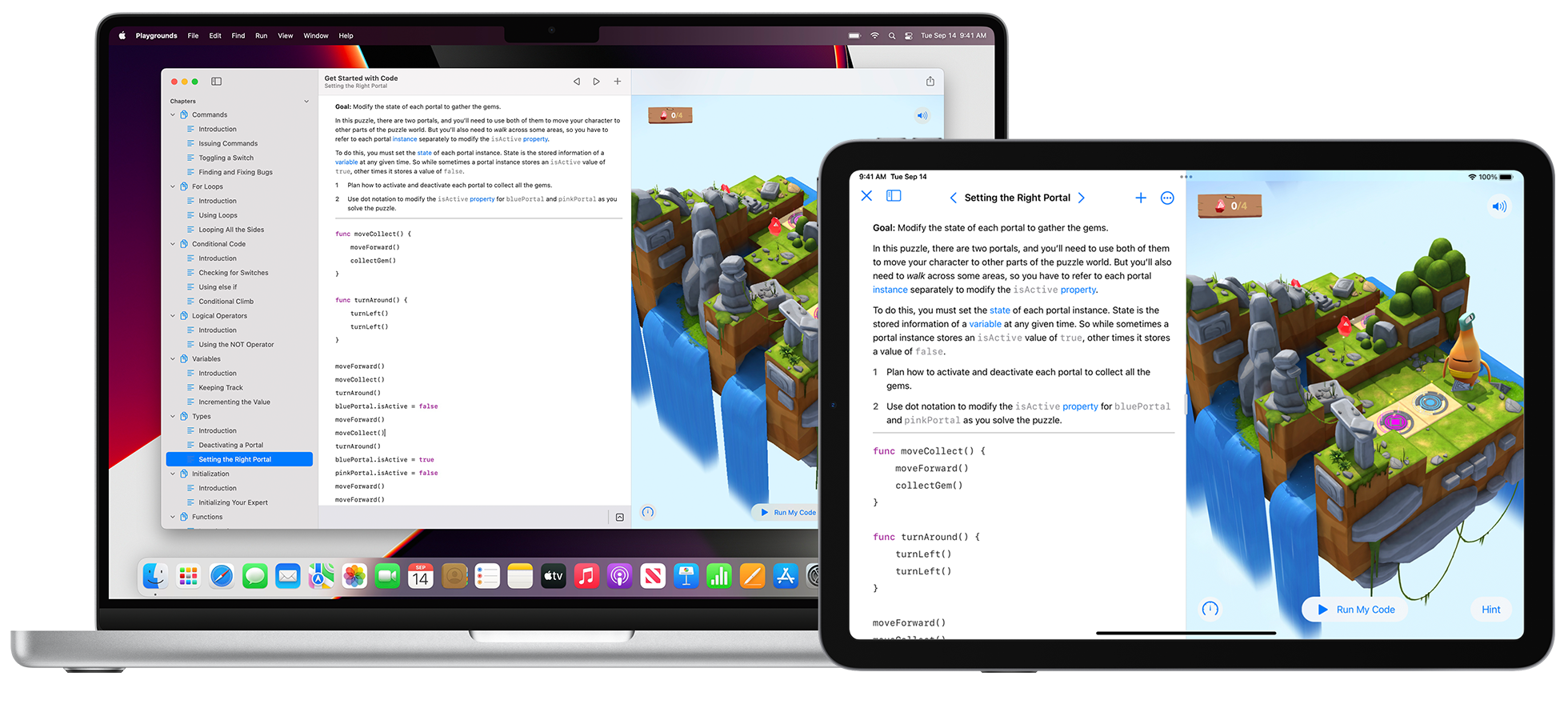 Swift Playgrounds in use